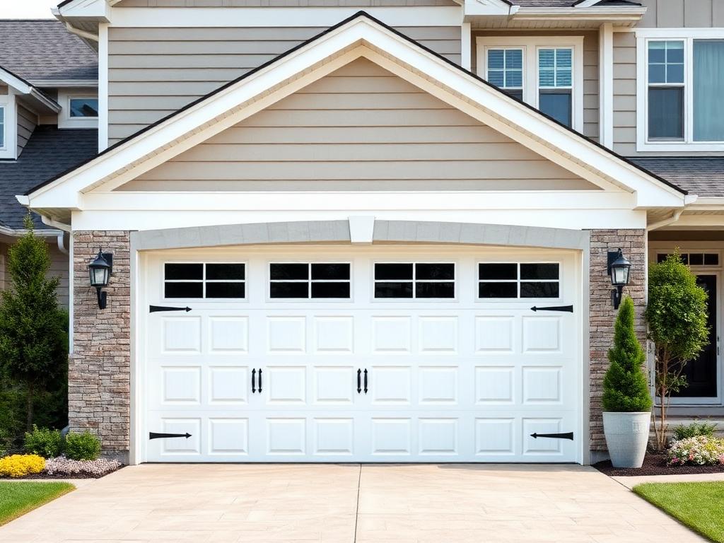 Beautiful energy efficient insulated carriage style garage door on luxury home